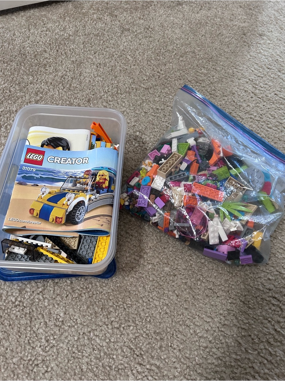 LEGO Creator Yellow & Blue Car Pieces with Multicolor Bricks